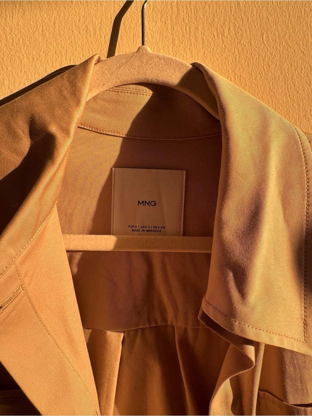 Mango Tan Lightweight Trench Jacket